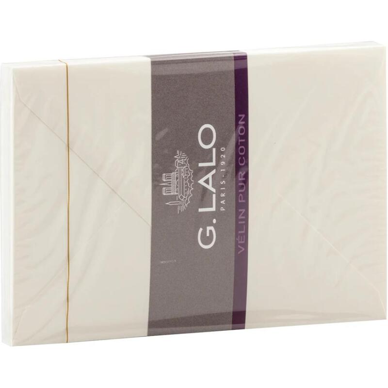 20 enveloppes C6 (114x162mm) Vélin pur coton gommées - Crème