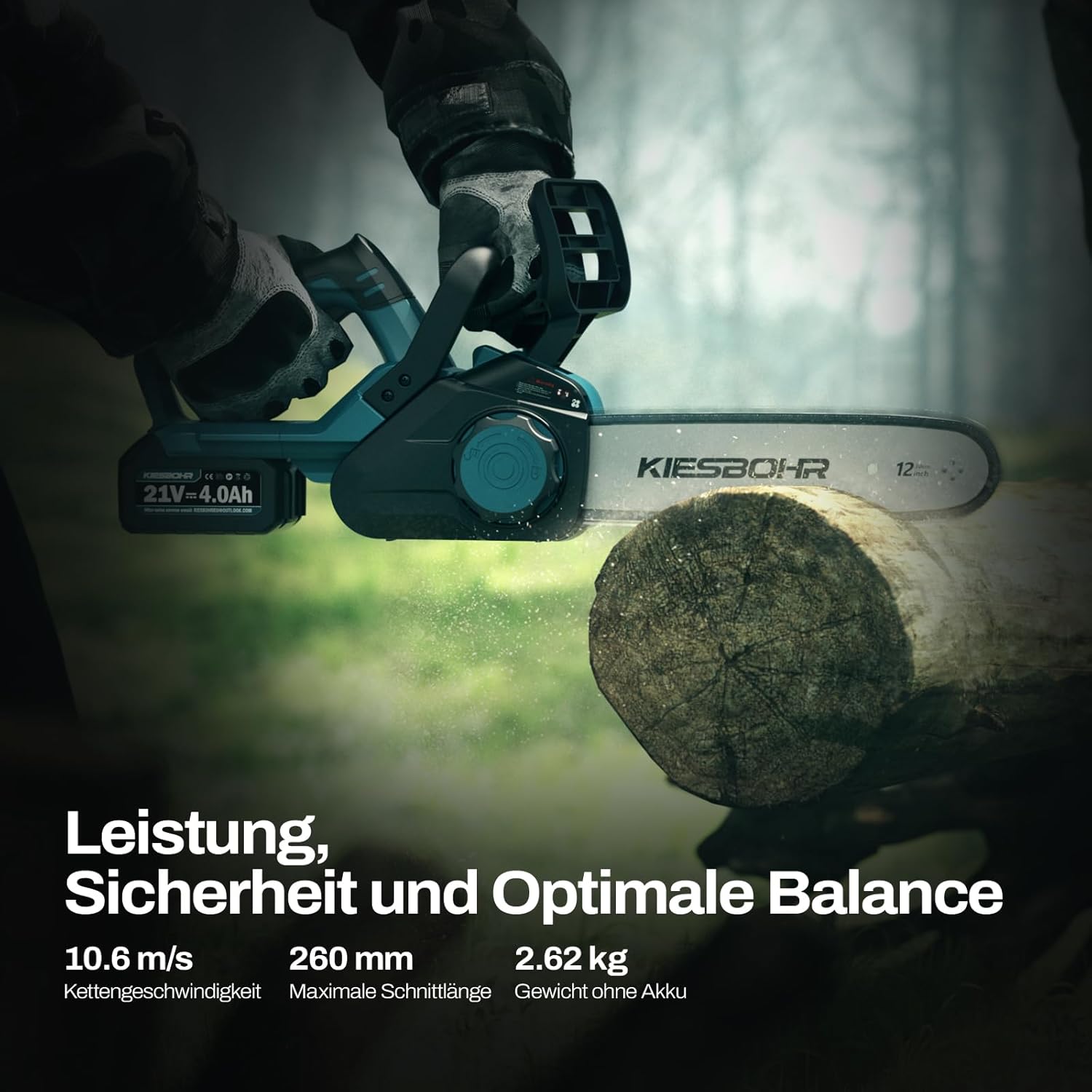 CSX001 30cm Bürstenlose Akku Kettensäge mit Automatische Kettenschmierung, Kompatibel mit Makita 18V Akku（ohne Akku und Ladegerät）
