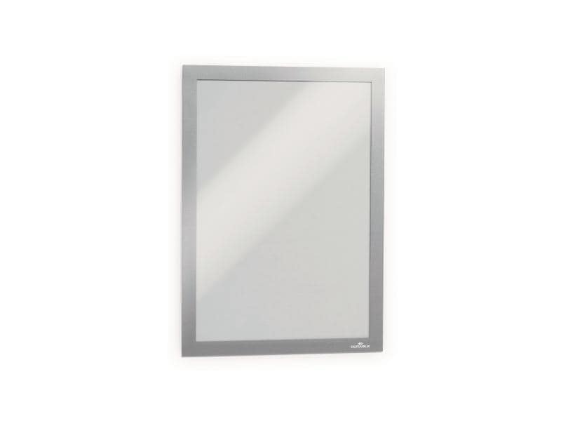 DURABLE Präsentationsrahmen Duraframe A4 10 Stück Silber Selbstklebender A4-Informationsrahmen, 10 Stück, metallic-silber