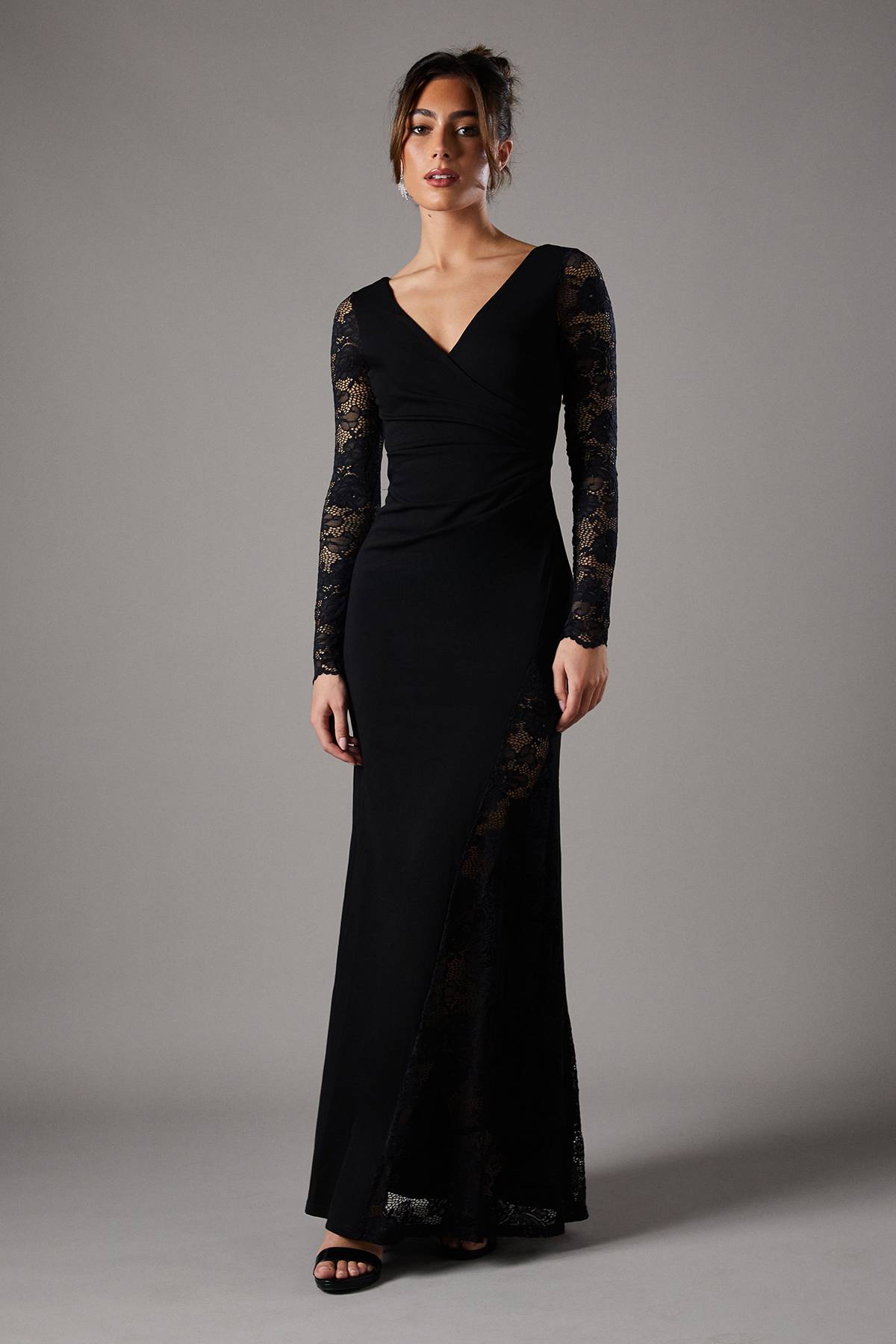 Coast Robe Maxi Manches Longues Avec Dentelle