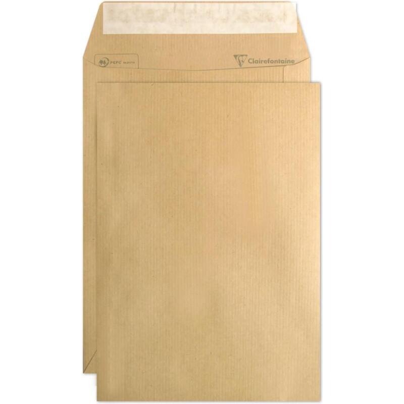 Paquet de 50 Pochettes Kraft Milleraies Brun B5-176x250 mm - Auto-Adhésives - 90g/m2 - Brun
