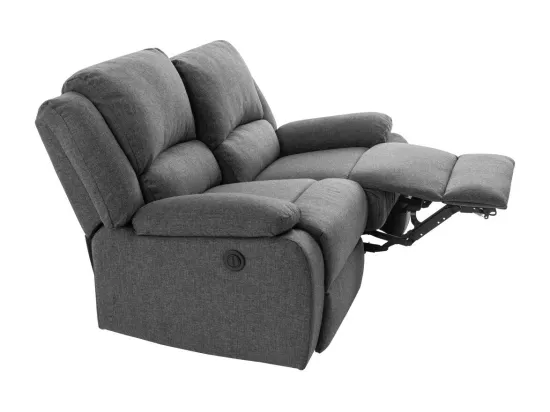 Canapé de Relaxation électrique 2 places en Tissu Léo - L143 x 93 x 96cm - Loungitude