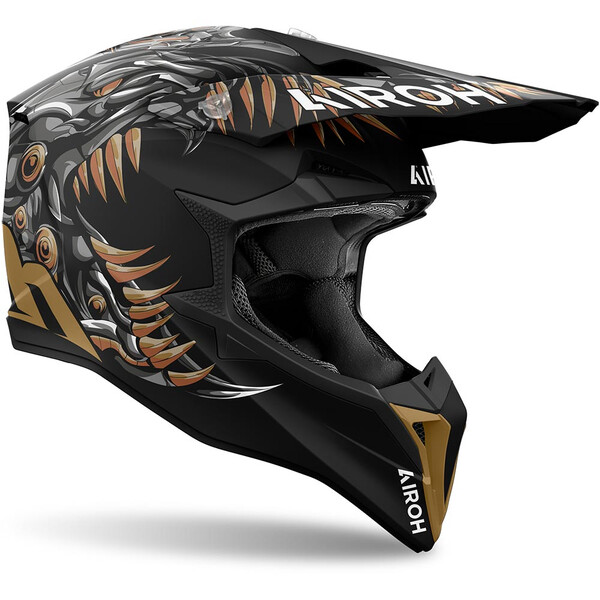 Airoh - Casque Wraaap Cyborg Noir / Or / Gris / Mat