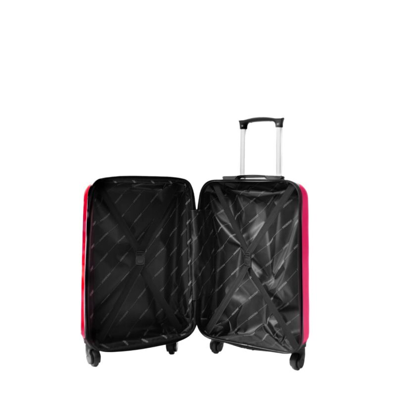 Lot de 3 valises rigides FG671 Extensibles 55, 65 et 75 cm Rose