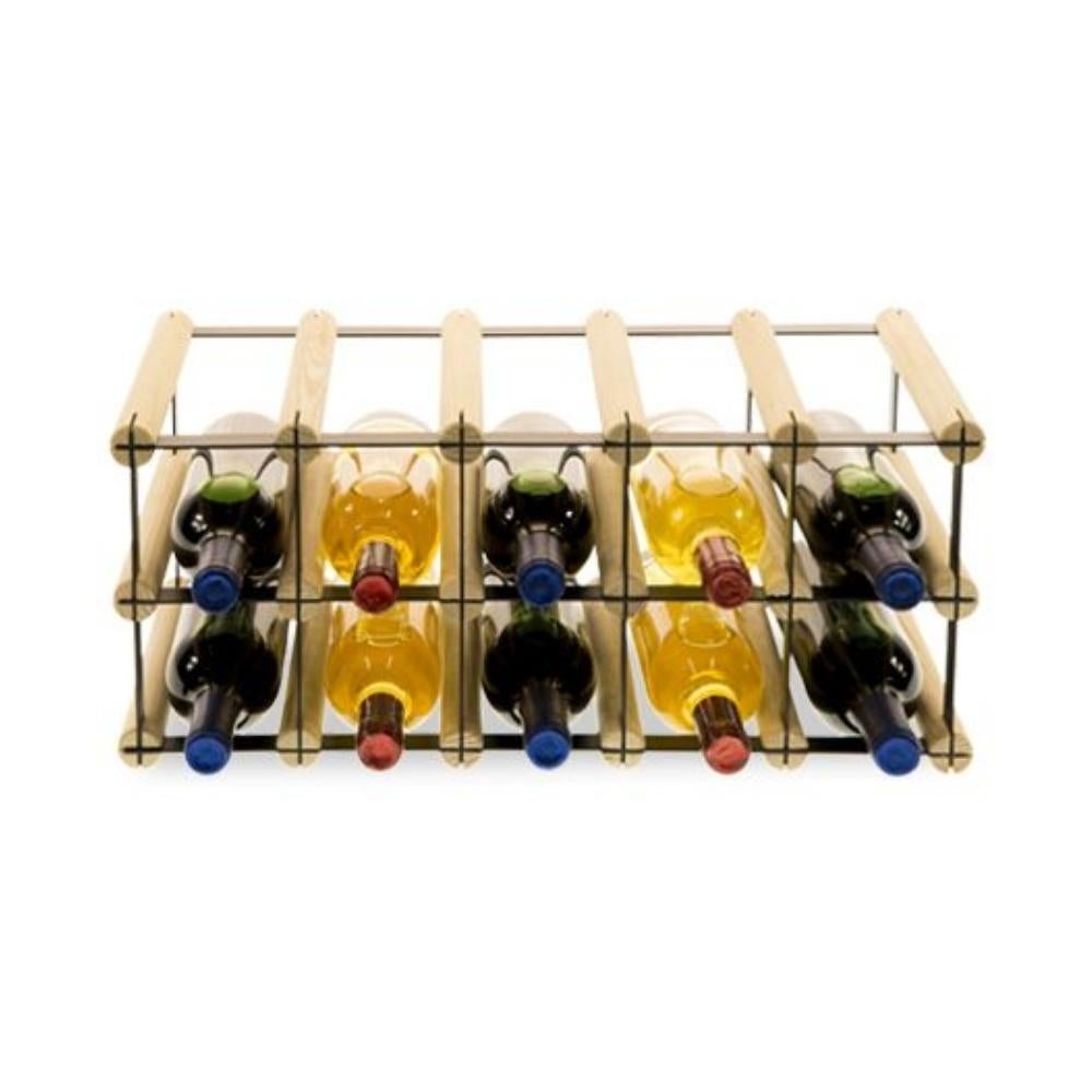 PROREGAL Modulair Wijnrek Vinotega Mod Metaal HxBxD 22,5 x 52,5 x 24,5 cm 5 x 2 Flessen Massief Dennenhout Natuurlijk