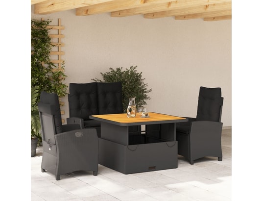 LES TENDANCES - Salon extérieur Salon de jardin-noir-4 places-57x66x93-451215