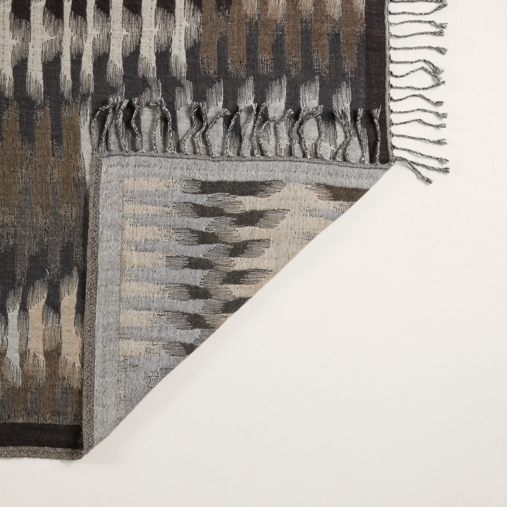 KHAN - Plaid pure laine | Gris