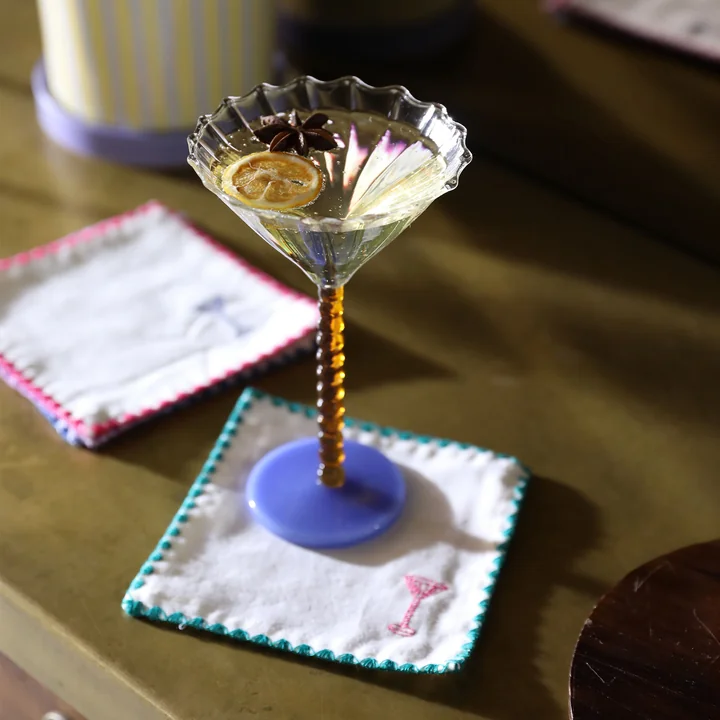 &klevering - Coupe Perle Cocktailglas, grün (2er-Set)