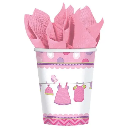 amscan 8 Papierbecher Shower With Love Girl, 266 ml