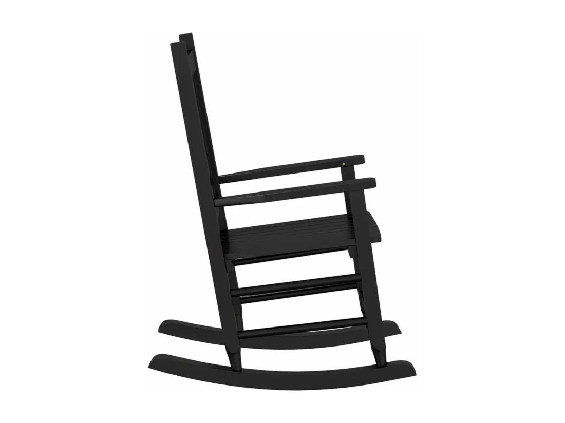 Chaises à bascule enfants lot de 2 noir bois de peuplier massif