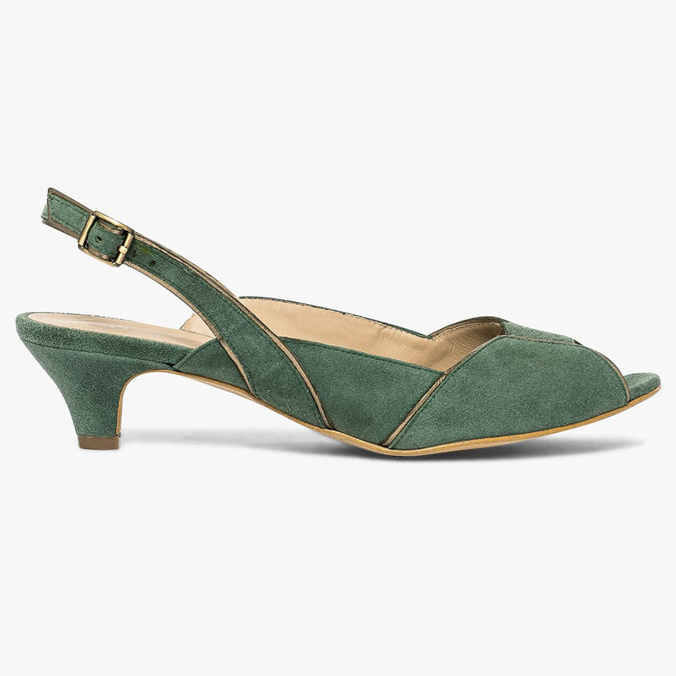 Bocage Slingbacks  de Cuir Hervea sauge