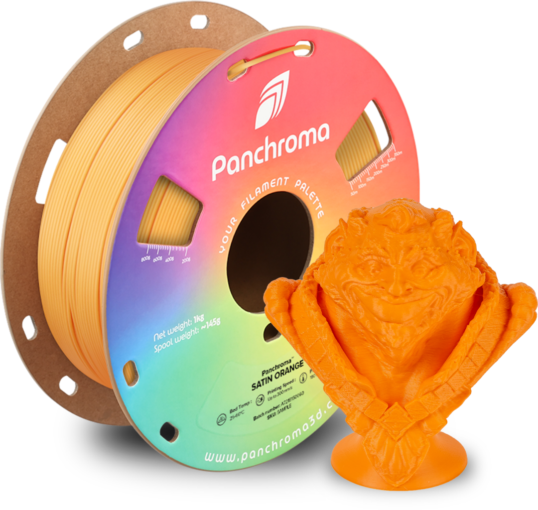 Polymaker  Panchroma™ PLA Satin Orange, 1,75 mm / 1000 g    Satin PLA für glänzende Ideen & makellose Ergebnisse in Orange