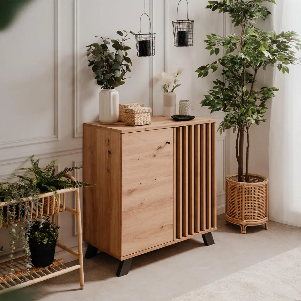 CALICOSY - Dressoir LUBLIN - Licht hout - 85x80x40 cm