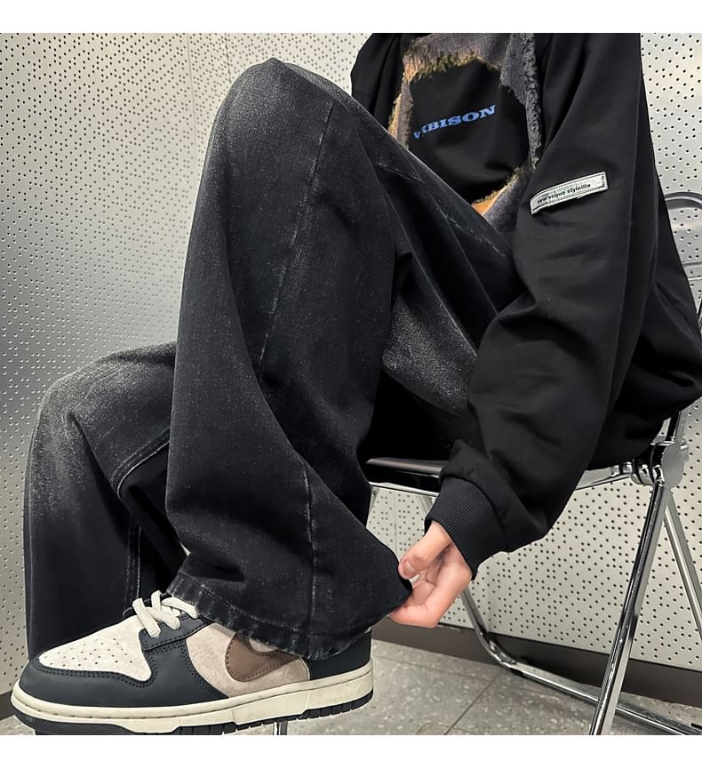 WidoWilder - Mid Rise Washed Wide Leg Jeans