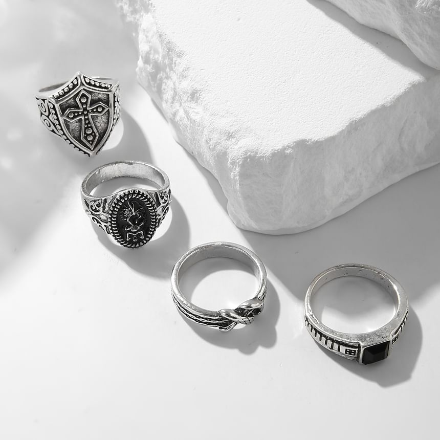 Gretlyn - Set van 4: Zilverkleurige ring