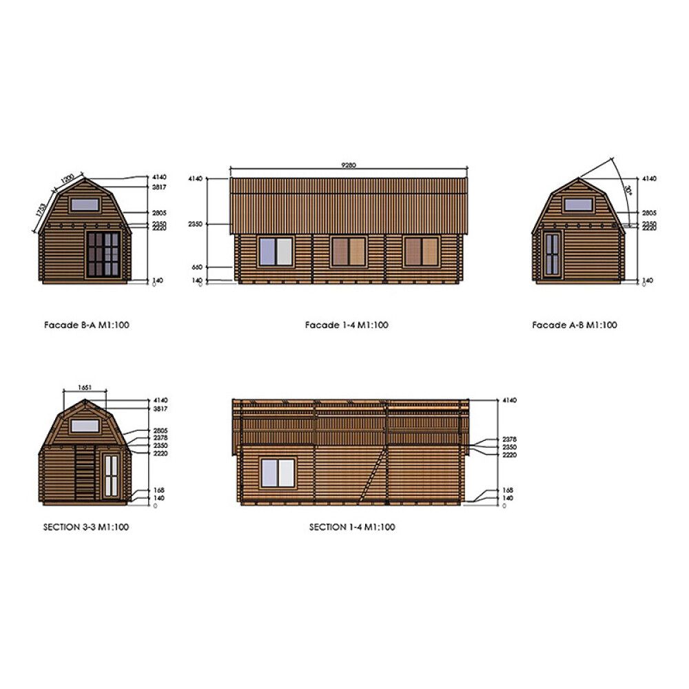 HYTTE JM STUGOR MANSARD TRETYKKELSE 90MM 30M²