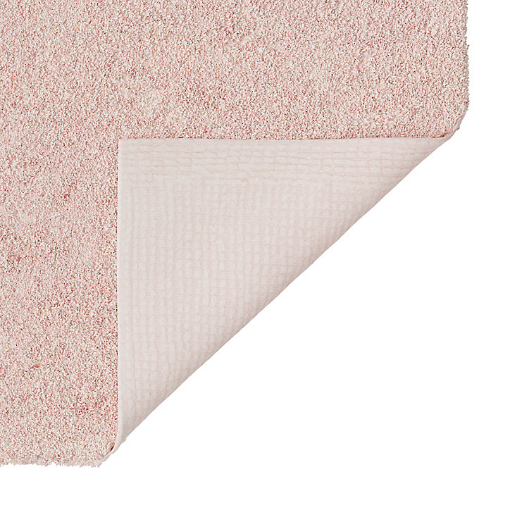Tapis de bain rectangulaire GoodHome Koros coloris rose nude en coton L.80 x l.50 cm