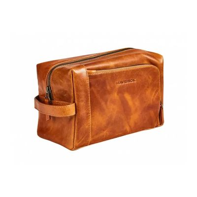 Maverick New Men - Trousse de toilette - cuir de vachette pleine fleur tanné végétal - cognac
