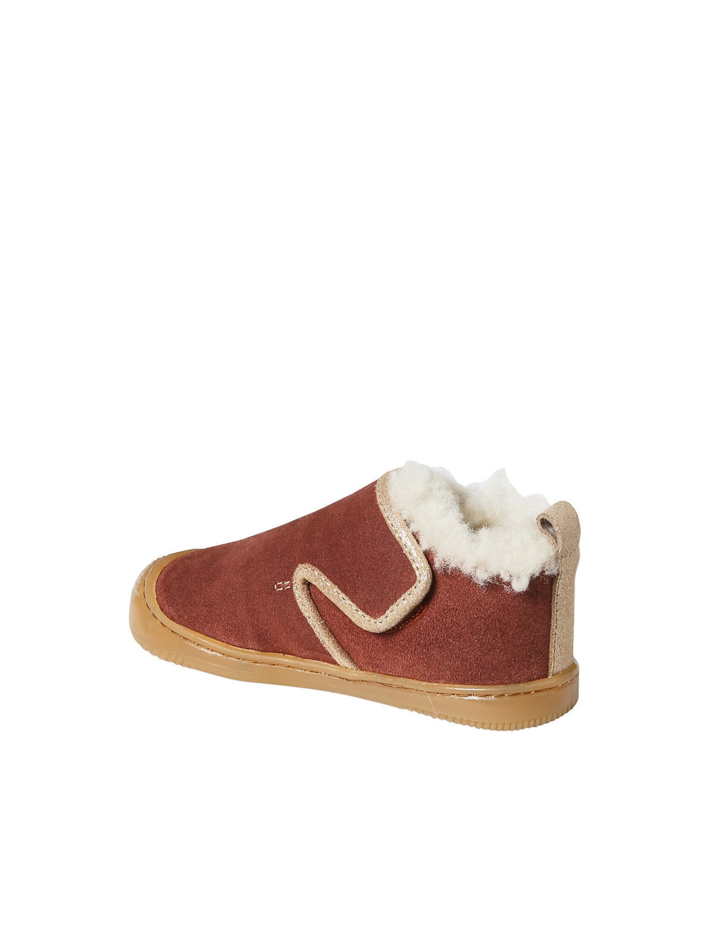 Vertbaudet Warme Baby Hausschuhe mit Klettverschluss altrosa