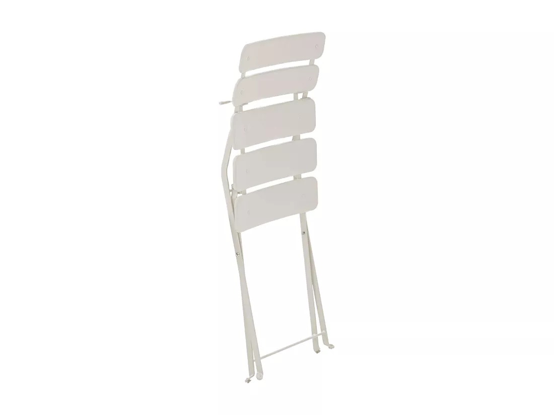 Table de terrasse ronde pliante et 2 chaises pliantes beige clair