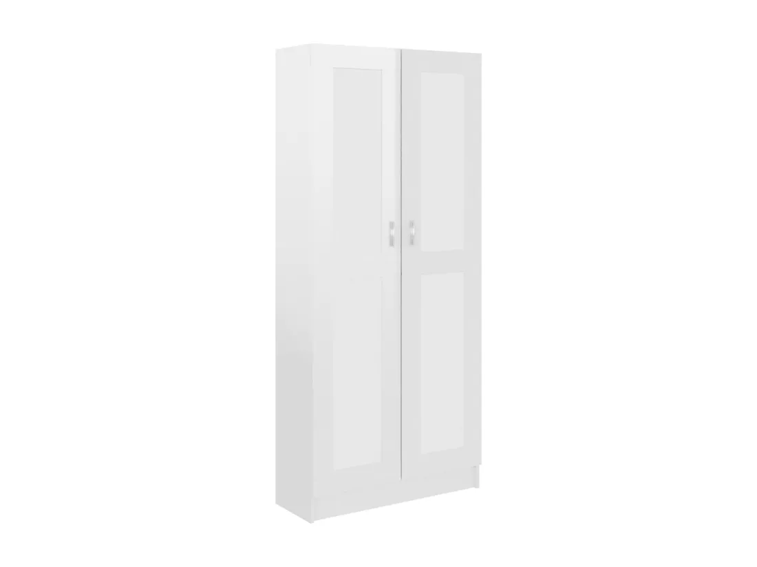 Bibliothèque Blanc brillant 82,5x30,5x185,5 cm Aggloméré