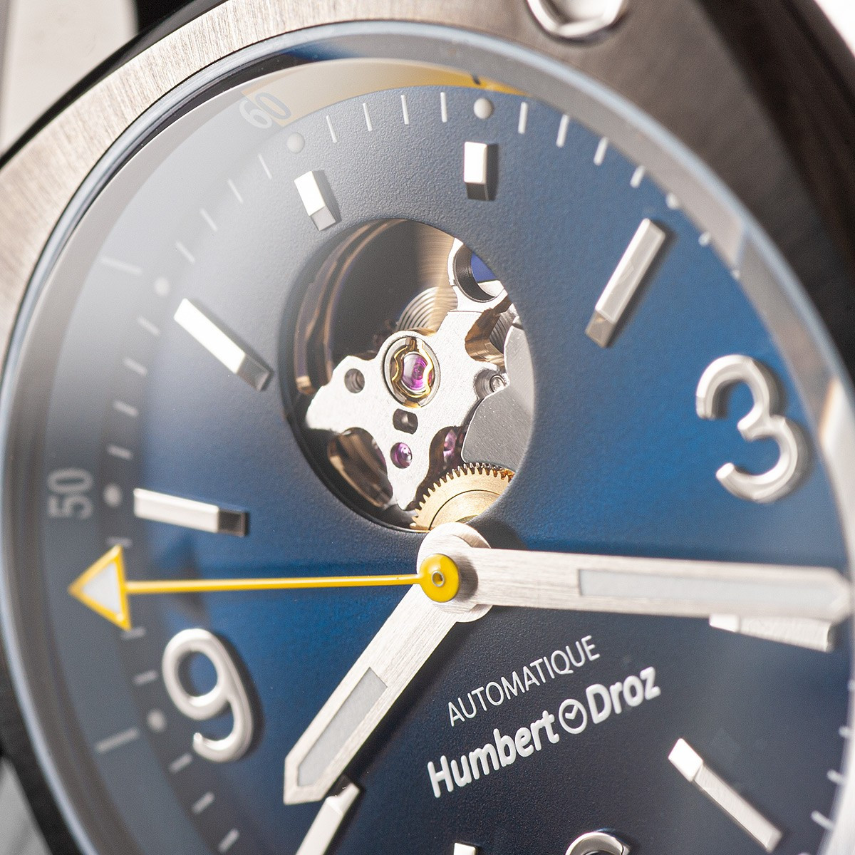 Montre HUMBERT-DROZ hd1 homme automatique, bracelet tissu bleu fonce