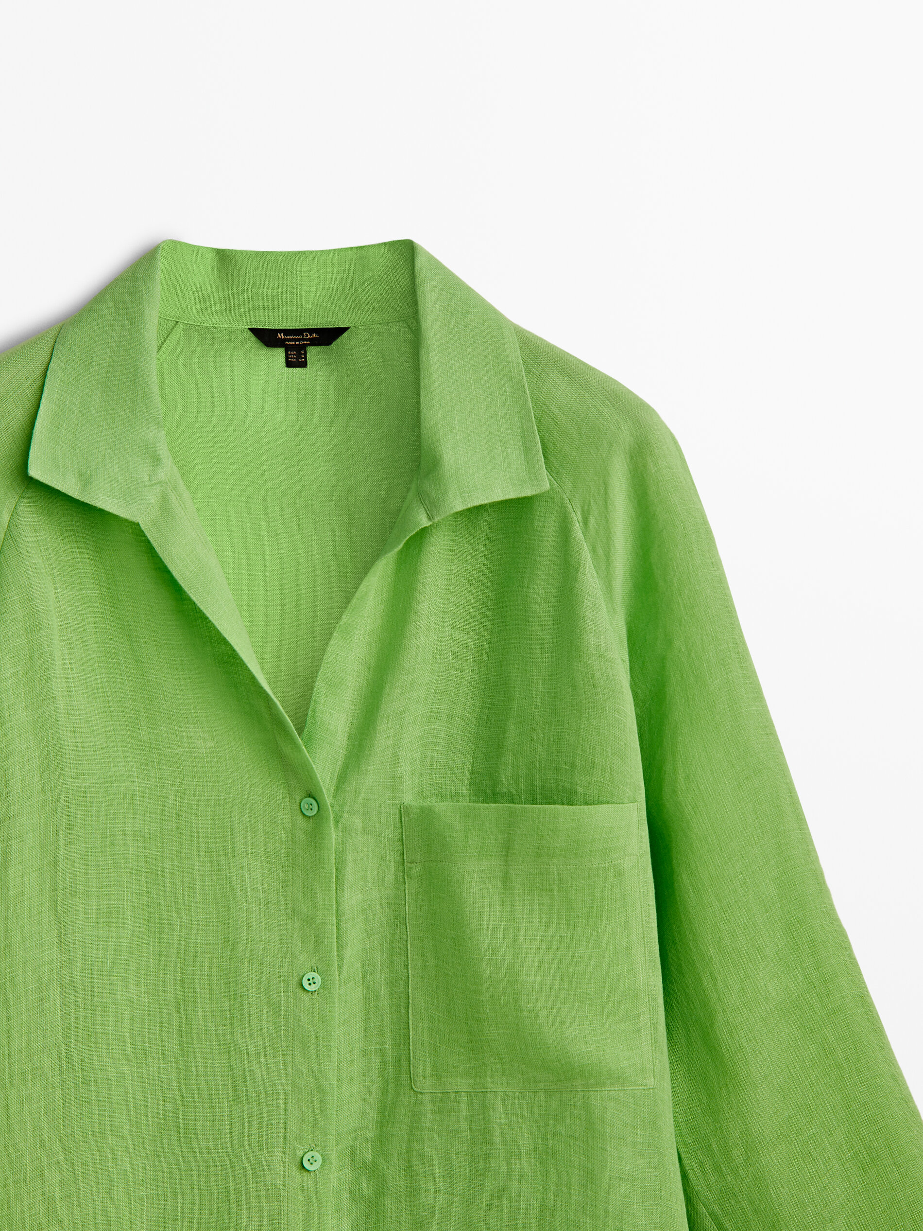 Blusa Maxi 100% Linho com Bolso - VERDE CLARO
