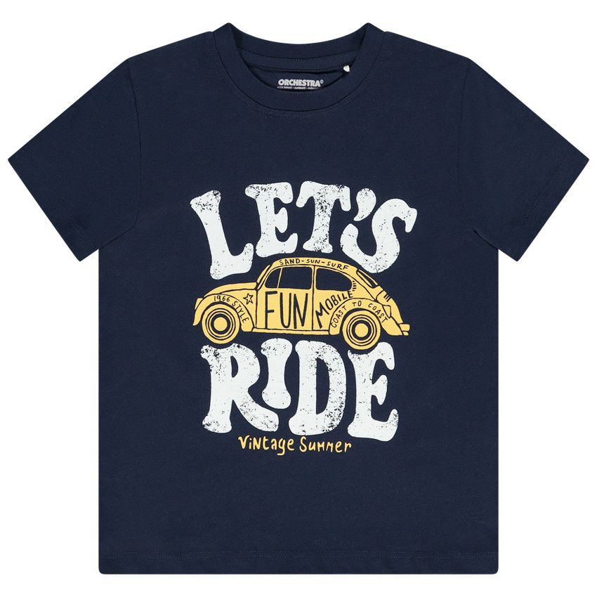 T-shirt manches courtes en jersey avec print fantaisie pour garçon - Bleu marine