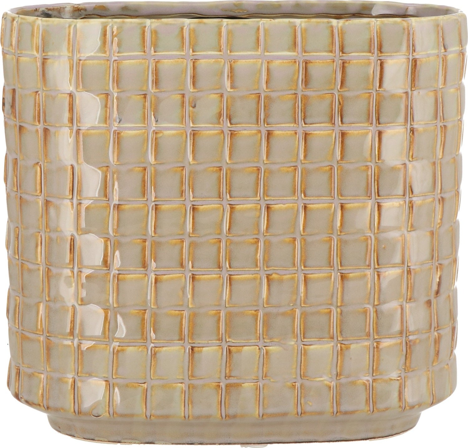 TS bloempot Stian groen / roze D 26 H 24 cm