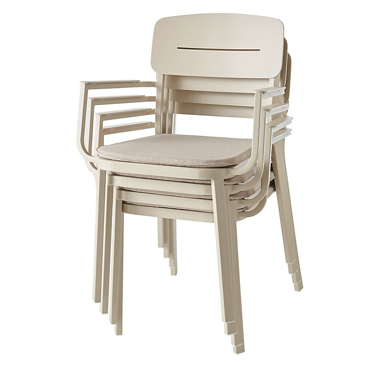 Fauteuil de jardin GoodHome Santorin en aluminium et polyester (pes) - Coloris sable - Hauteur 80,8 cm