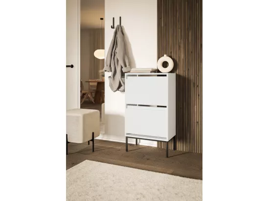 Meuble à chaussures 2 portes - 50 cm - blanc - BEMMI