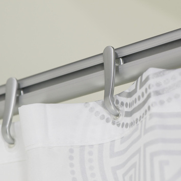 Sealskin Easy Roll douchegordijnstang mat aluminium 90x90 cm incl. haken en plafondsteun