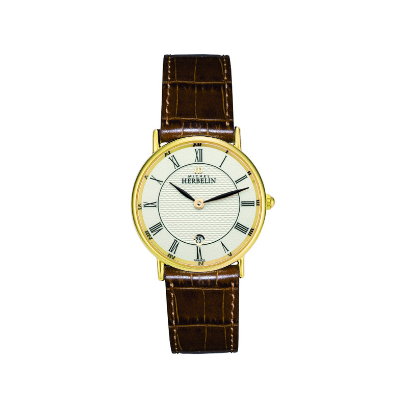 Montre Herbelin Classiques femme acier doré cuir