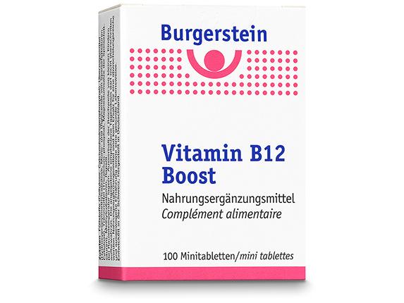Burgerstein Vitamin B12 Boost 100 Minitabletten Veganes Nahrungsergänzung für Veganer oder bei Belastung