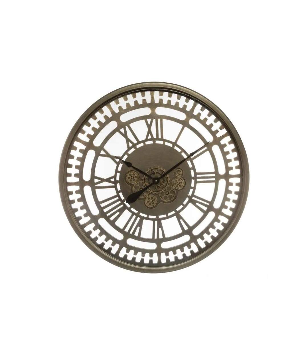 Horloge Murale Vintage Mécanisme 80cm Marron