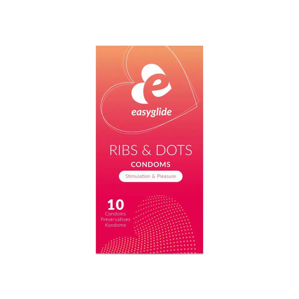 EasyGlide Ribs and Dots kondomer - 10 stk.