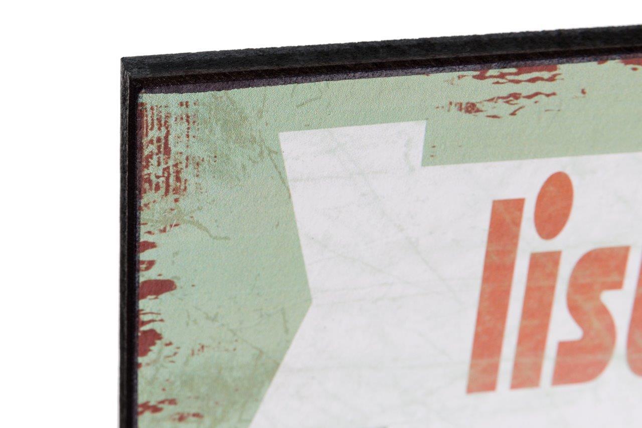 Holzschild - Listen to your heart - 40x10 cm