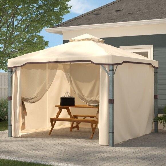 Gazebo de metal para pátio Franz, 3 m de largura x 3 m de profundidade