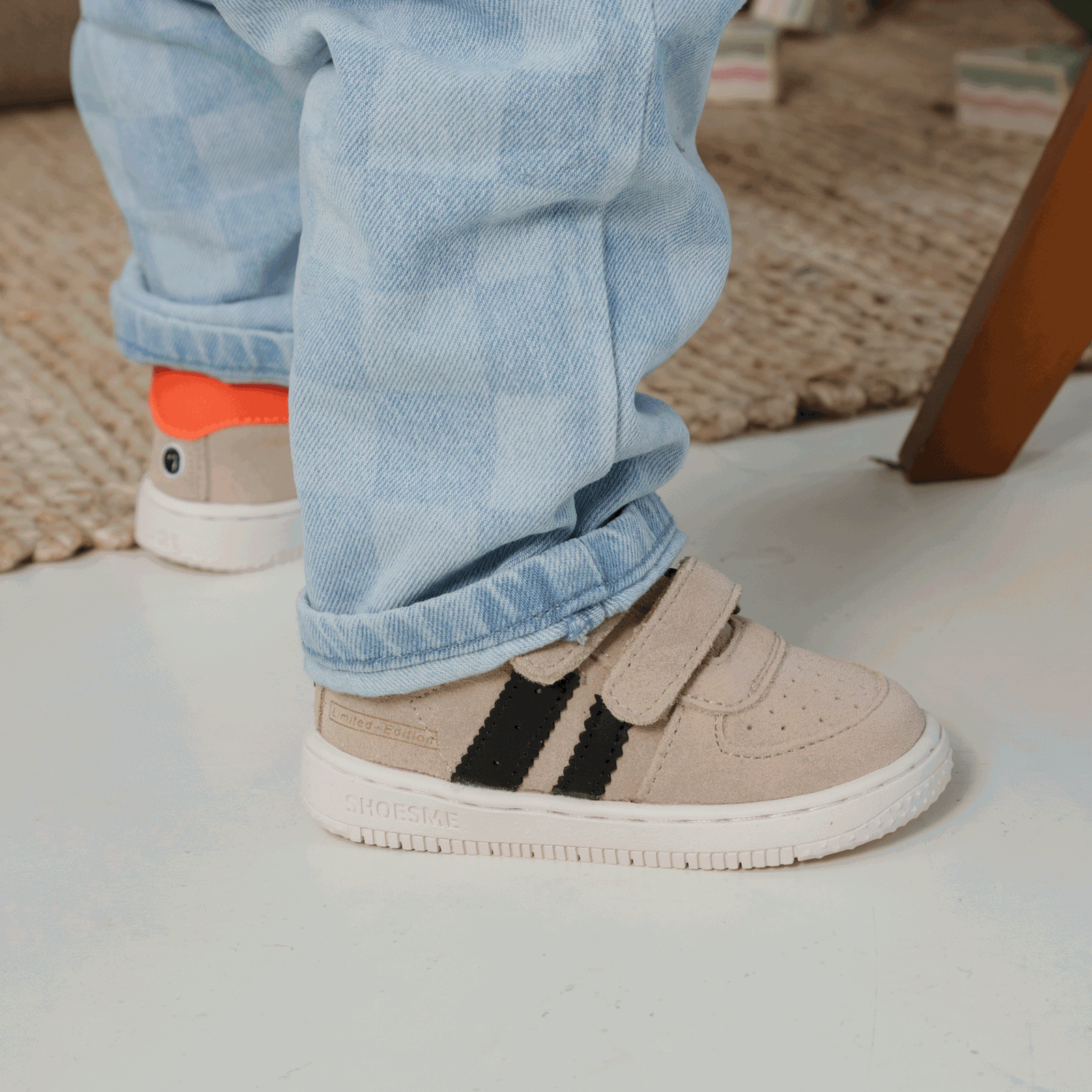 Shoesme beige sneakertje Microfiber leer, Suède | Jongens schoenen