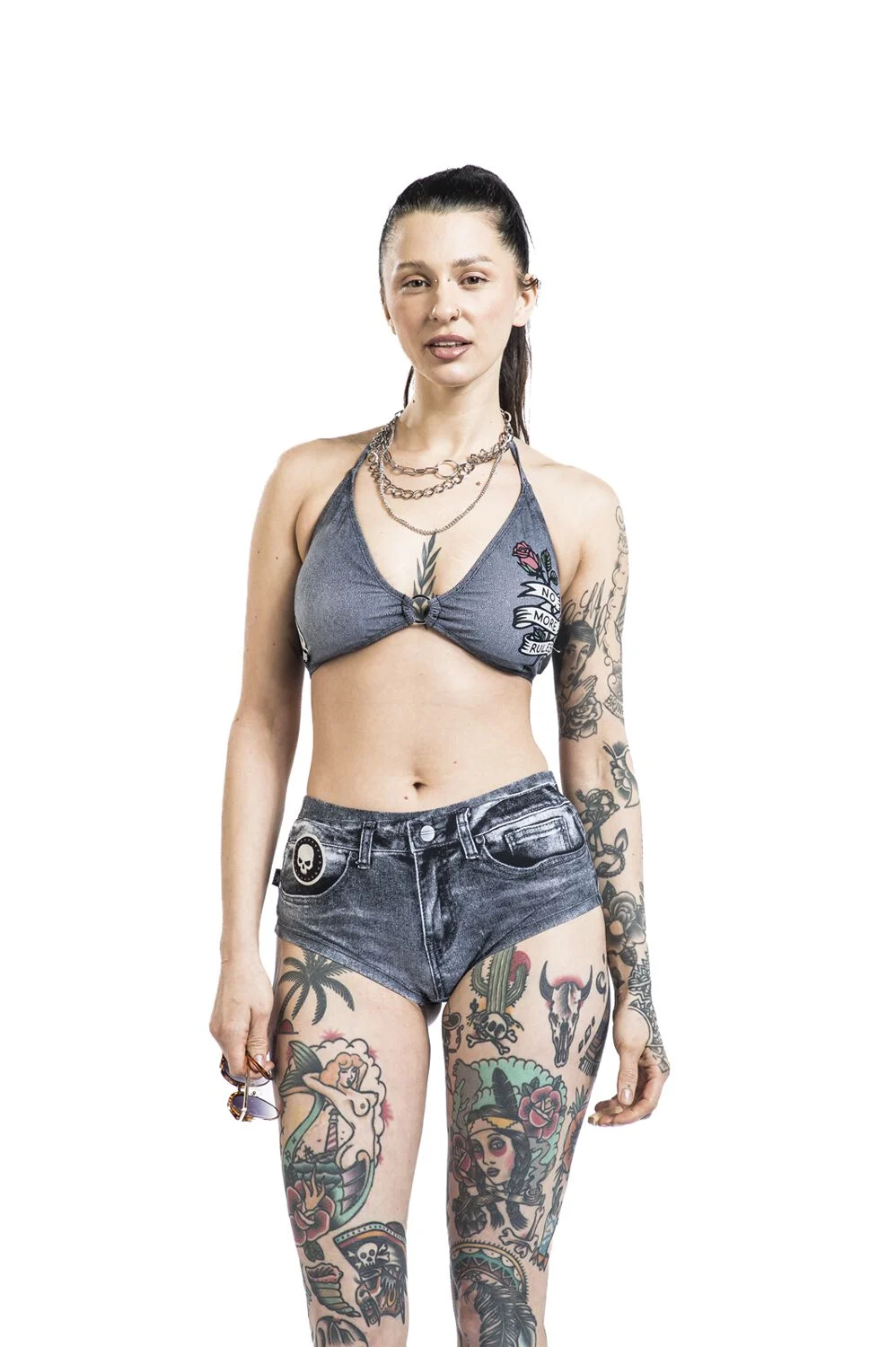 Haut de Bikini Imprimé Old School | Rock Rebel by EMP Haut de bikini