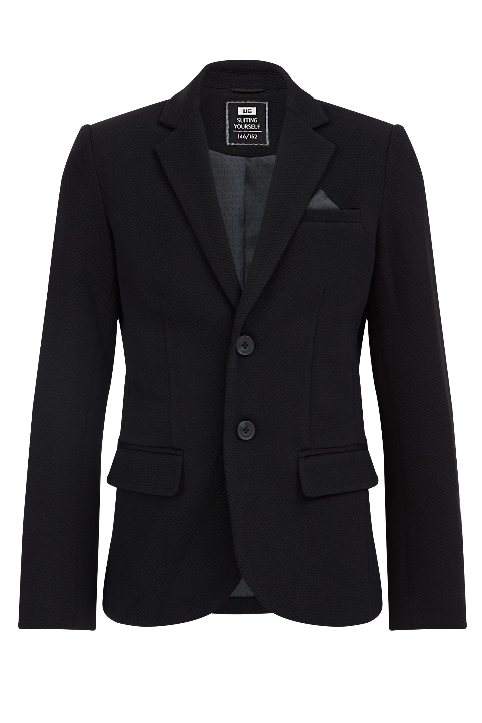 Jongens slim fit blazer met structuur WE Fashion Zwart