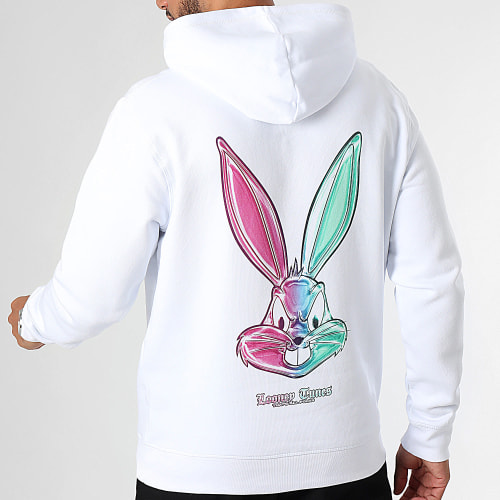 Sweat Capuche Angry Bugs Bunny Chrome Color Violet Green Blanc