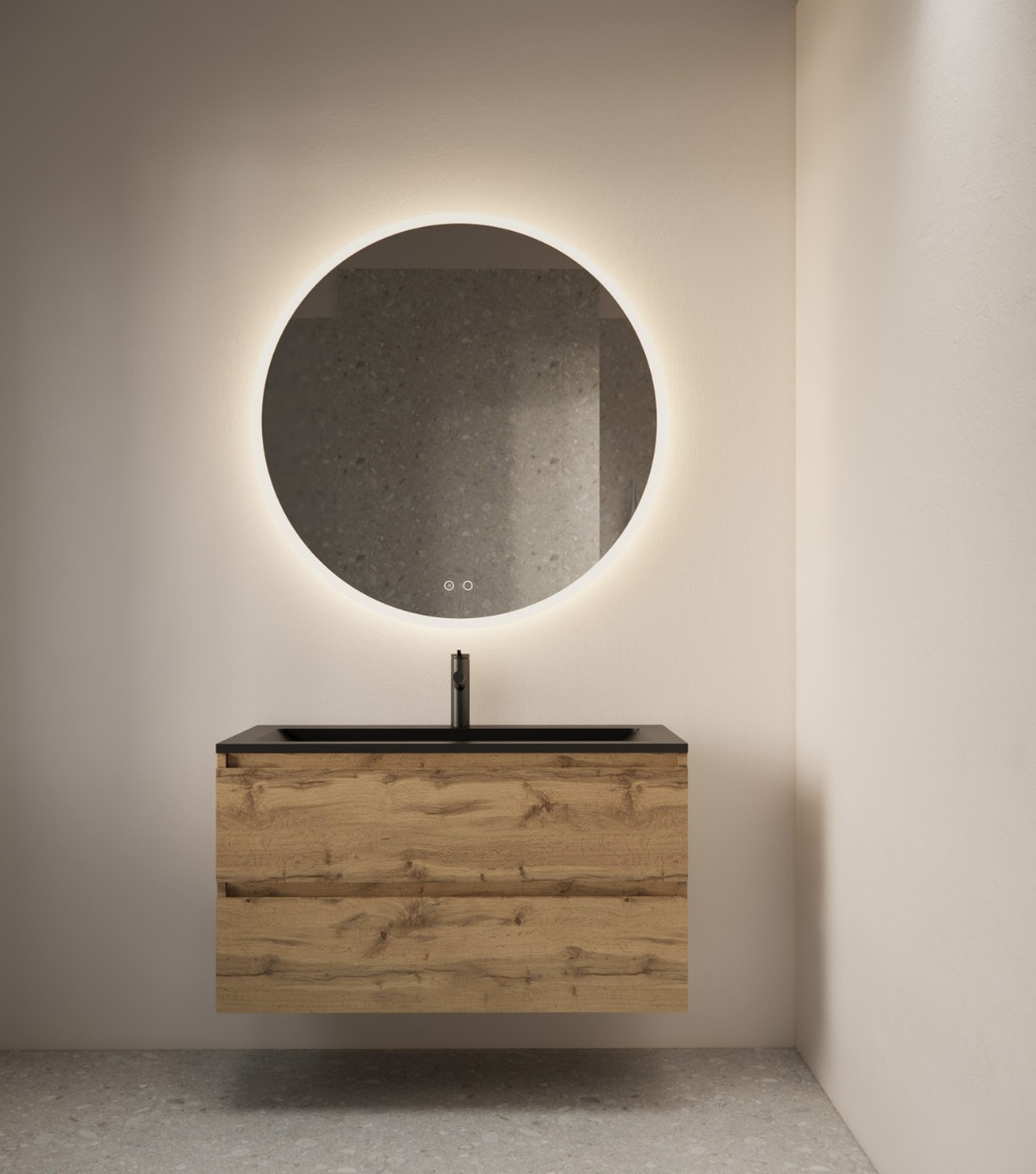 Gliss Design Circum ronde spiegel met LED-verlichting en verwarming 120cm