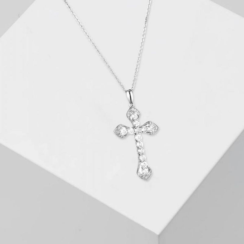 Pendentif Or Blanc Diamant et Topaze