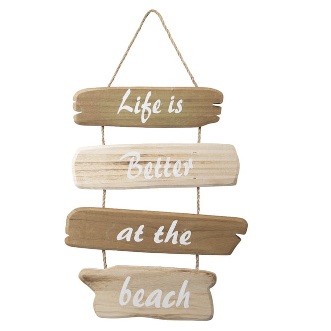 Dekohänger - Beach - aus Holz - ca. 28 x 49 cm