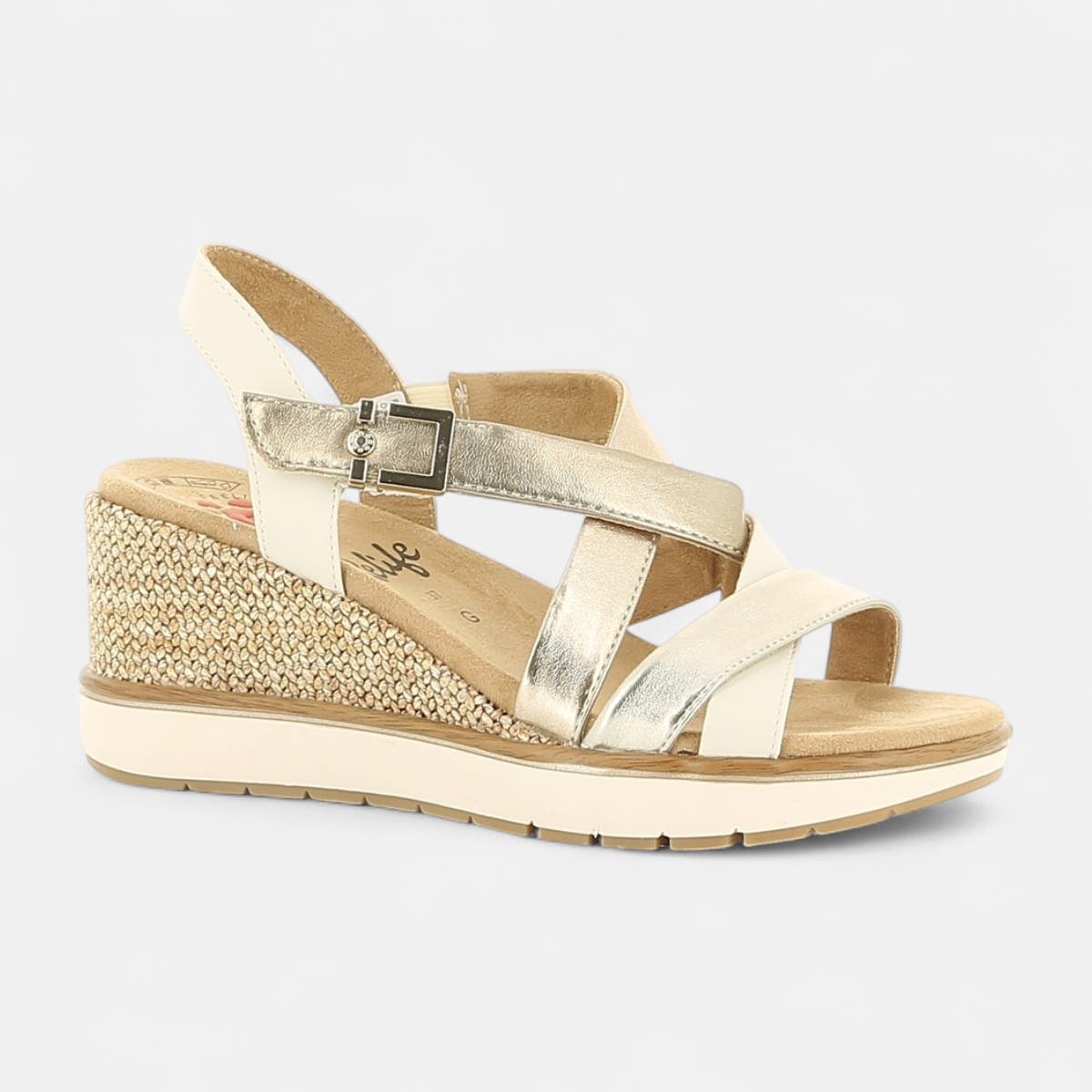 Sandales à talon compensé Femme or