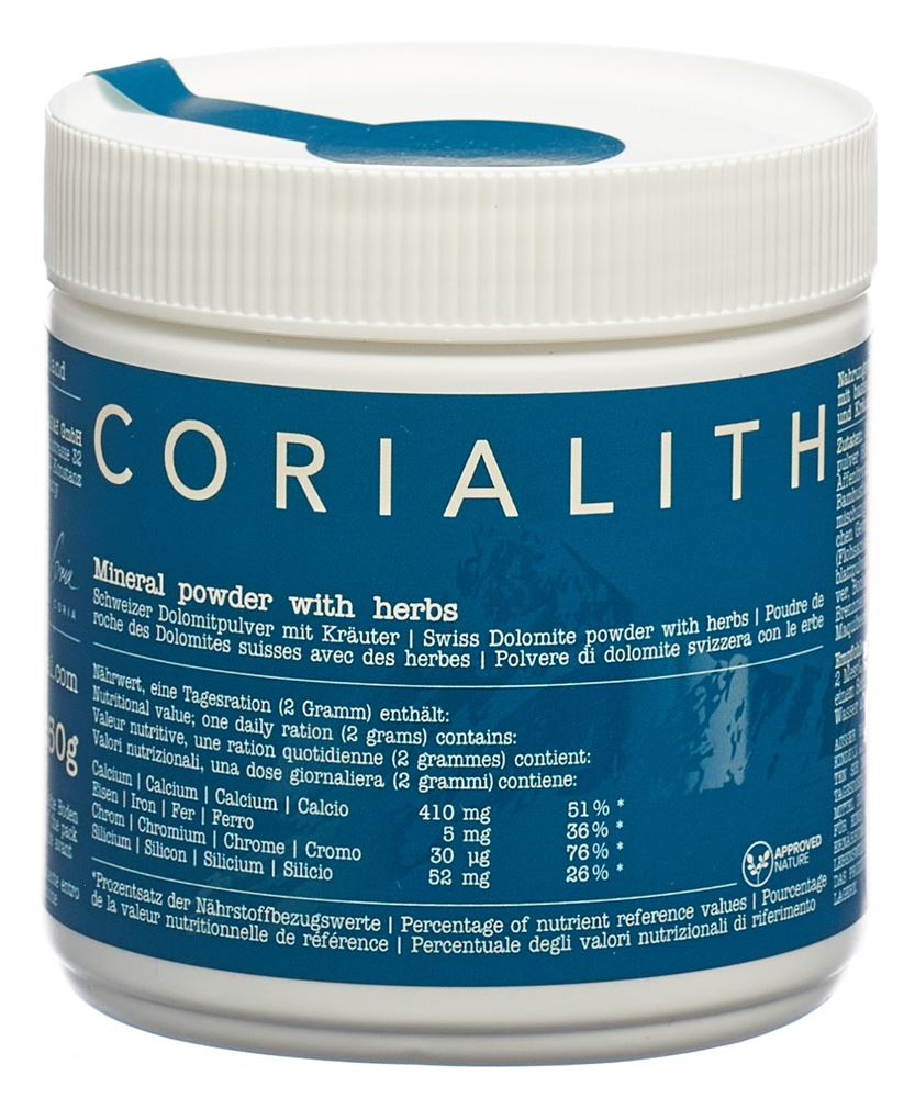 CORIALITH Schweizer Dolomitpulver Plv mit Kräuter Ds 250 g