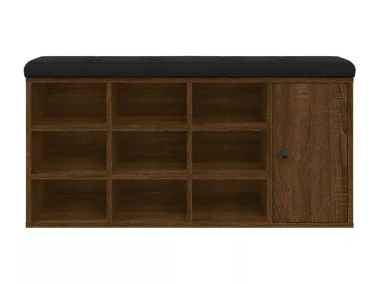 Banc à chaussures chêne marron 102x32x50 cm bois d'ingénierie