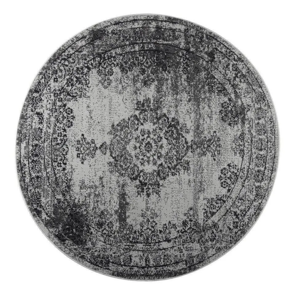 EVA Interior rond vintage Vloerkleed Bloom Grijs - 160 x 160 cm