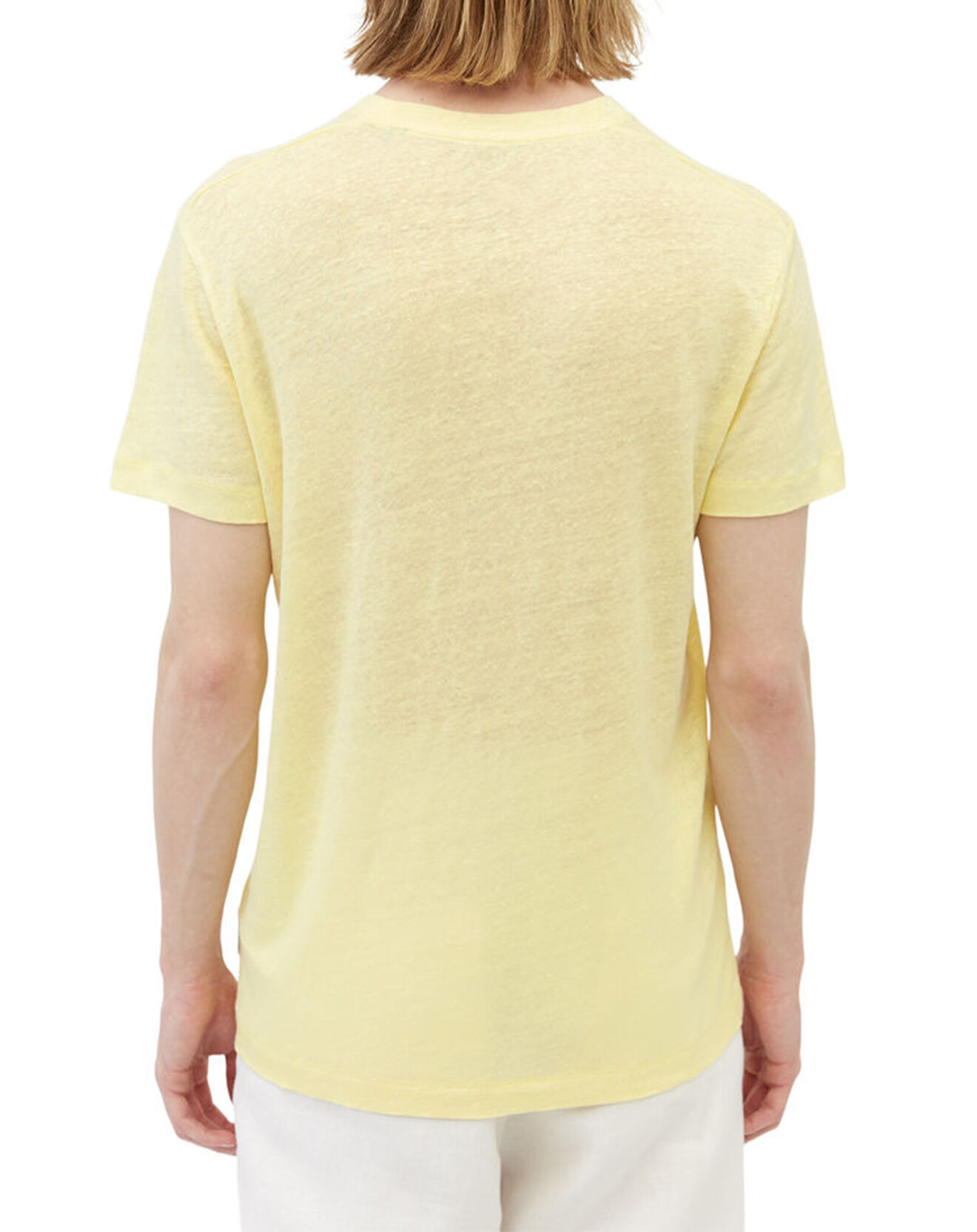 Marc O'Polo T-Shirt 100% Lin manches courtes Col Rond jaune